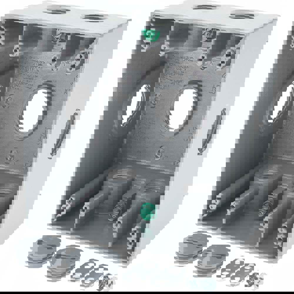 Electrical Outlet Box: Aluminum, Square, 4-1/2